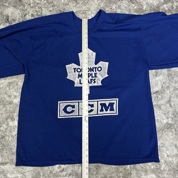 Vintage CCM Maska Toronto Maple Leafs NHL Hockey Practice Jersey Mens XL Blue - Picture 6 of 6